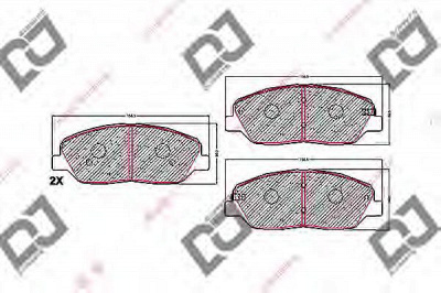 DJ PARTS bp1618 -  Комплект тормозных колодок, дисковый тормоз
